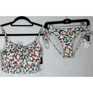 Salt & Cove 2-Piece Bikini Set Swimwear Butterflies Multicolor Size Small NEW